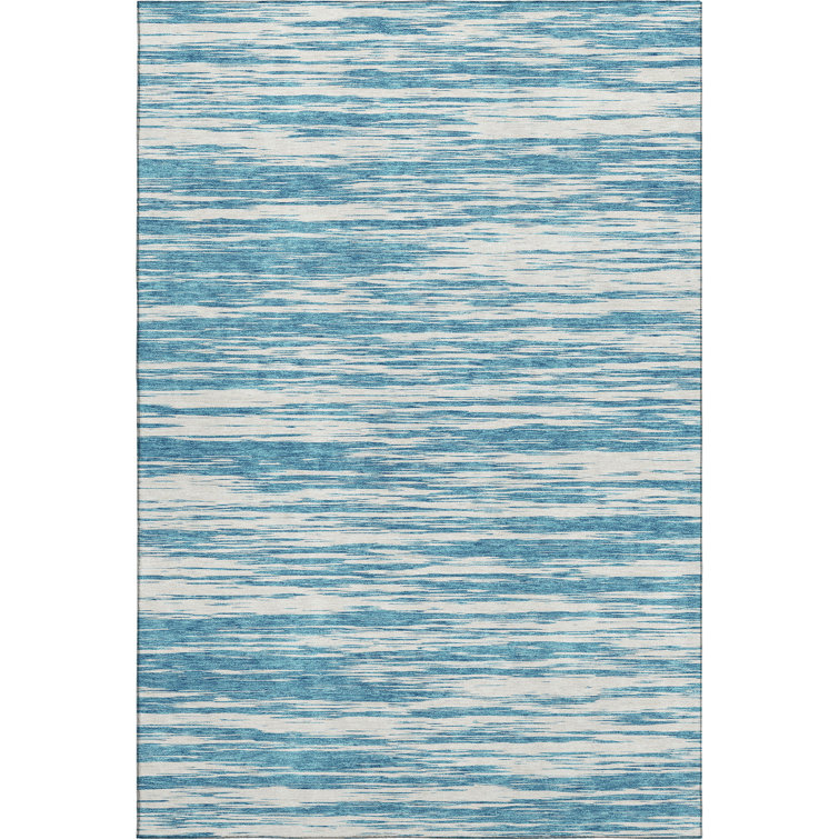 Premium Machine Washable Prisco Teal Rug