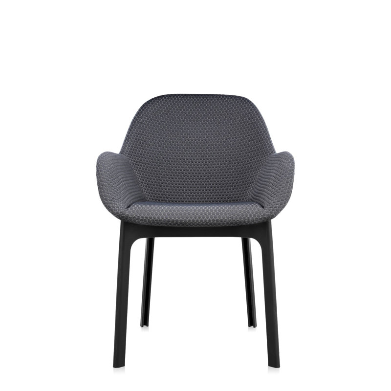 Clap Upholstered Arm Chair, Black, Graphite