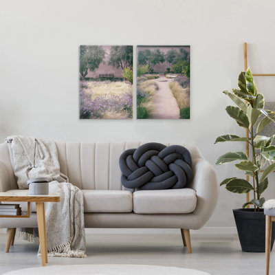 Ensemble de 2 bancs de jardin Natural Paradise, par Deborah Revell