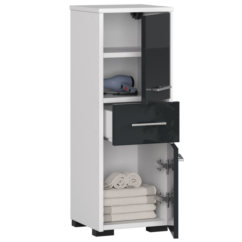 Emily-Jayne Bathroom Cabinet, White/Graphite Gloss