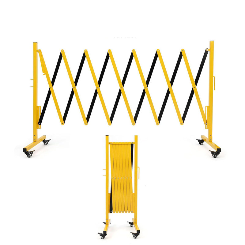 Metal Expandable Fencing Door Gates with 360° Rolling Wheels, 3'4" H x 11'5.8"" W