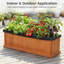  Lit de jardin surélevé en bois avec trous de drainage et doublure pour fleurs, légumes, herbes-2130093802