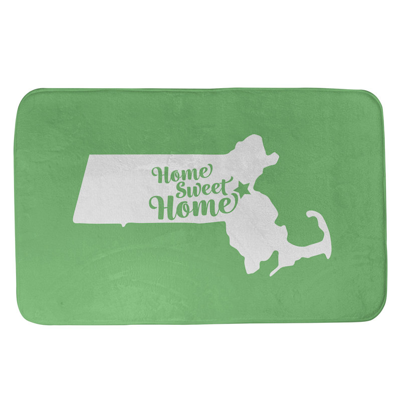 Tapis de bain antidérapant Colors, L 17 po x L 21 po, Jaune, Home sweet Boston