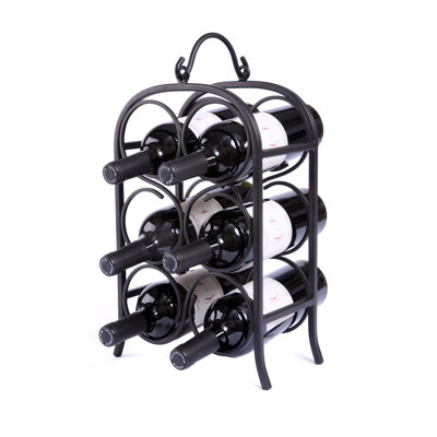 Valadez Tabletop Wine Bottle Rack in Black