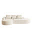 Chenille beige moderne - Canapé modulaire combiné avec coussins à haute résilience, lignes arrondies, coussin pour le confort, sans assemblage, rembourré incurvé pour chambre et salon, 3 sièges,-778936394