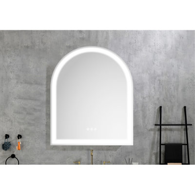 Miroir de salle de bain mural 30 * 36 avec lumières DEL - brouillard, joint, gradateur, fonction