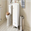 Meuble-lavabo moderne de 18 pouces avec lavabo en céramique, tiroirs à fermeture en douceur et organisateur de porte, tiroir de séparation et patins réglables en plastique - solution de rangement compacte pour les espaces étroits-525127592