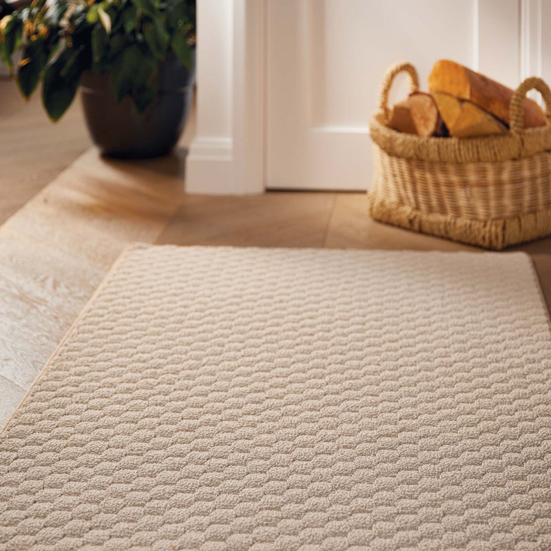 My Mat Sculptured Washable Honeycomb Ivory, Runner 67 x 230cm