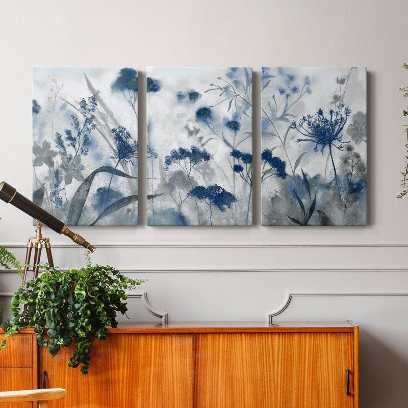 «Inky Indigo», reproduction de photo sur toile 3 pièces, H 12 po x l 24 po x P 1 po