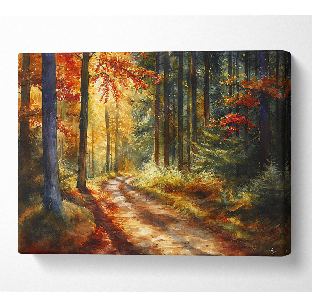 Forest Woodland Walk - Kunstdrucke auf Leinwand ohne Rahmen