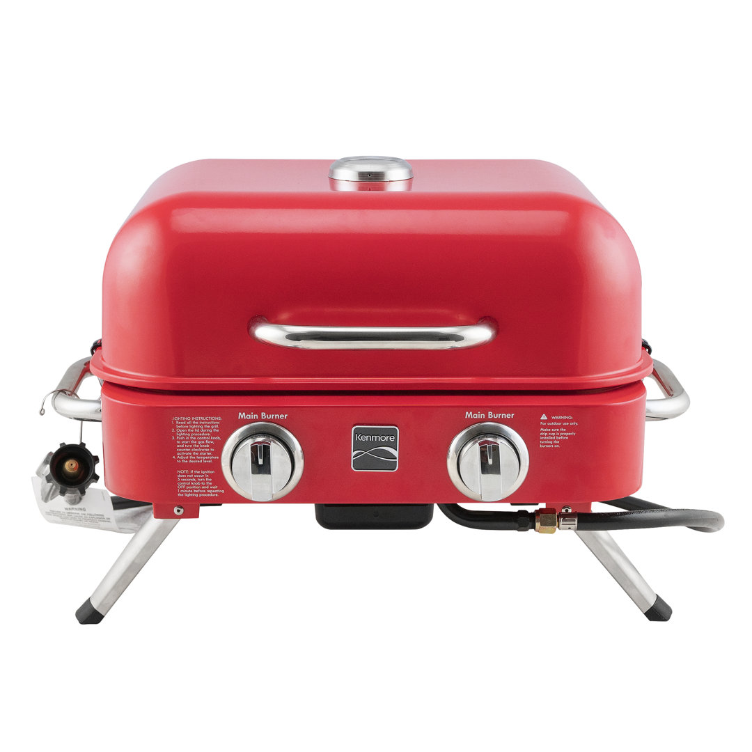 Kenmore 2-Burner Portable Tabletop Retro Gas Grill Kenmore Finish: Red