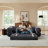 Boneless Modern Chenille Convertible Sofa Bed Split Back Design-584228869