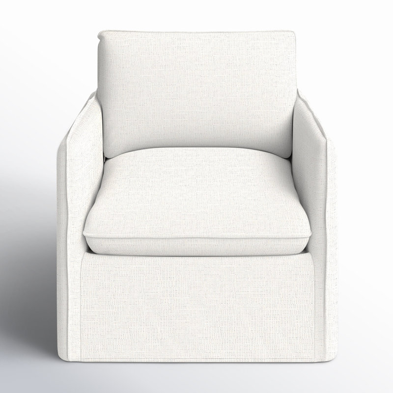 Bellatrix Slipcovered Armchair, Drusky Moonglow Sustain® Basketweave
