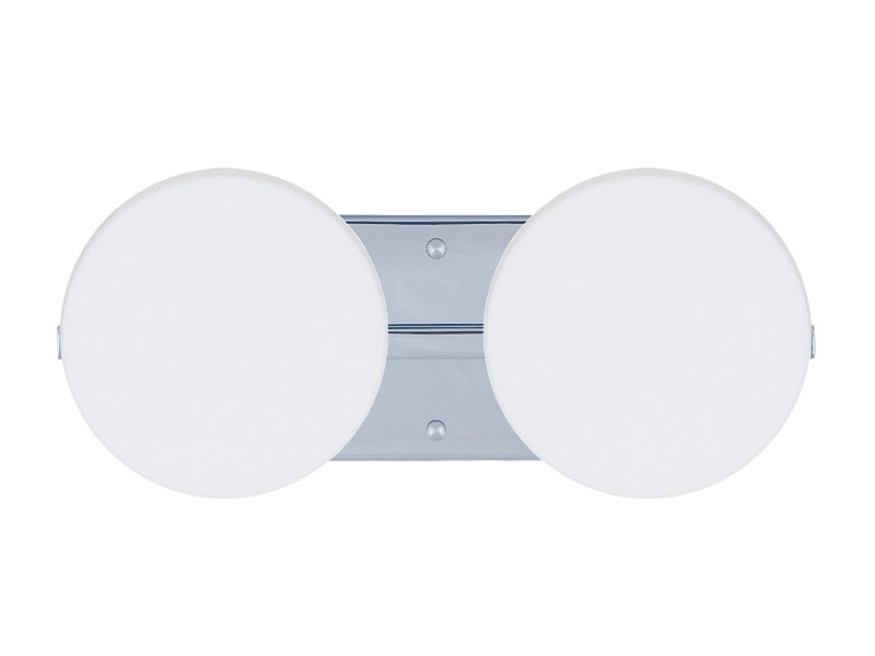 Éclairage pour meuble-lavabo 2 lumières Ciro, Nickel satiné, Opale matte, DEL