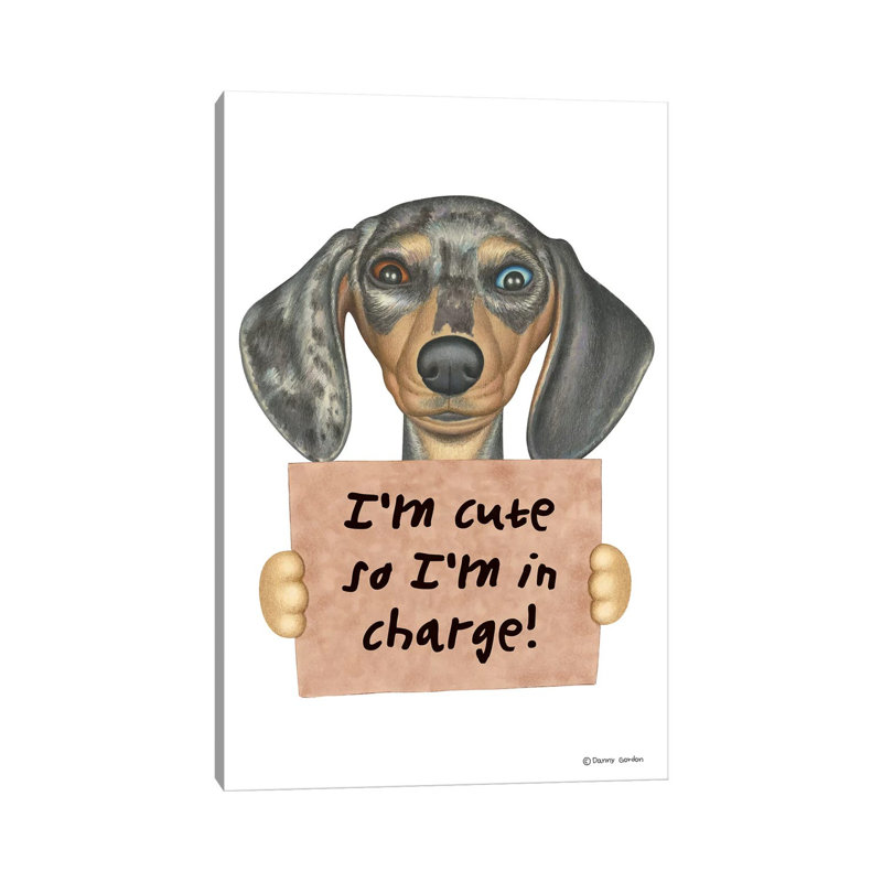Dachshund I'm Cute Two Eye Colorus 1 Piece Wrapped Canvas Wall Art
