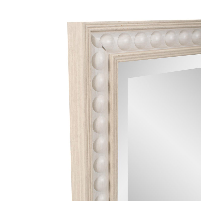 Beaded Vanity Mirror -, 48" x 24", White