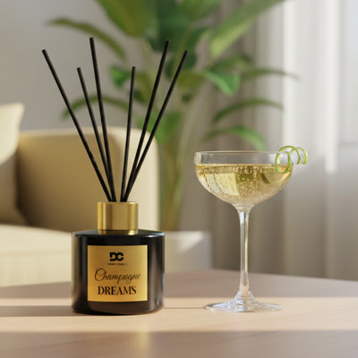 Champagne Dreams Reed Diffuser Set Black