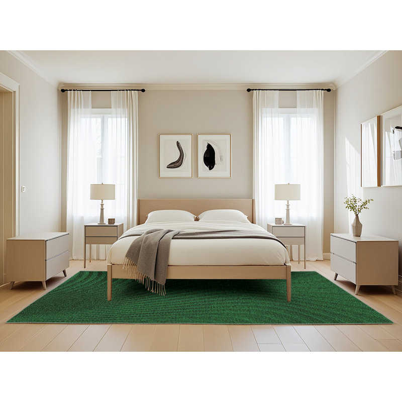 Tapis 100% motif lavable à la machine 1819-GRN, Rectangle de 5 pi x 8 pi