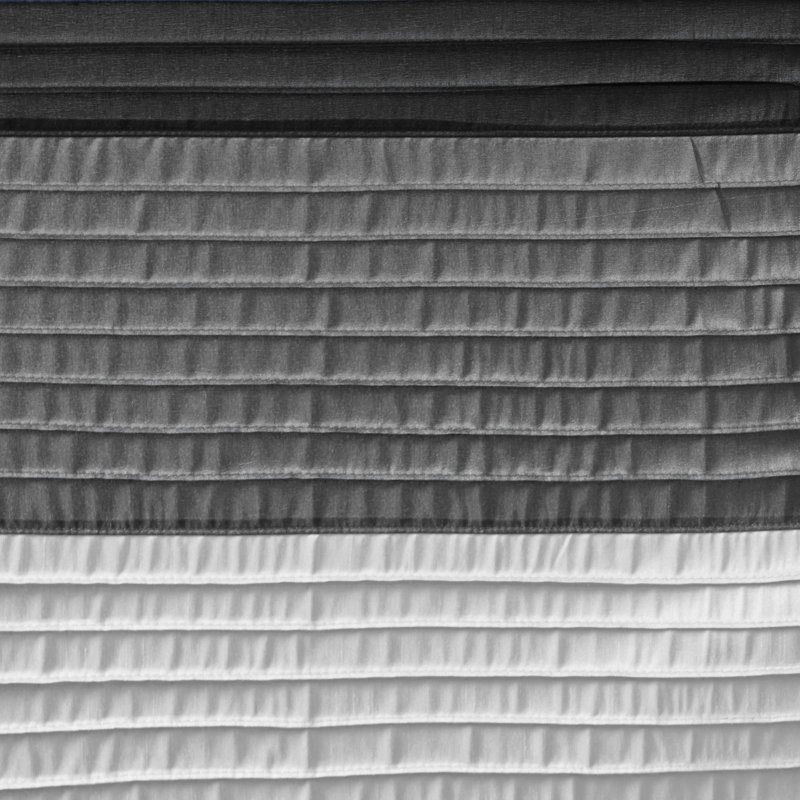 Black and Gray Faux Silk Striped Shower Curtain