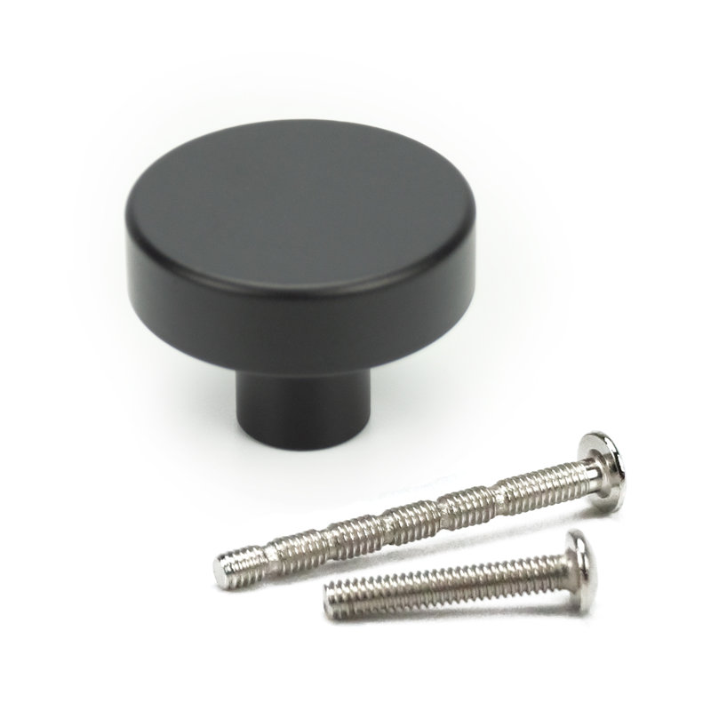 1 2/9  Diameter Cylindrical Knob Multipack, Matte Black