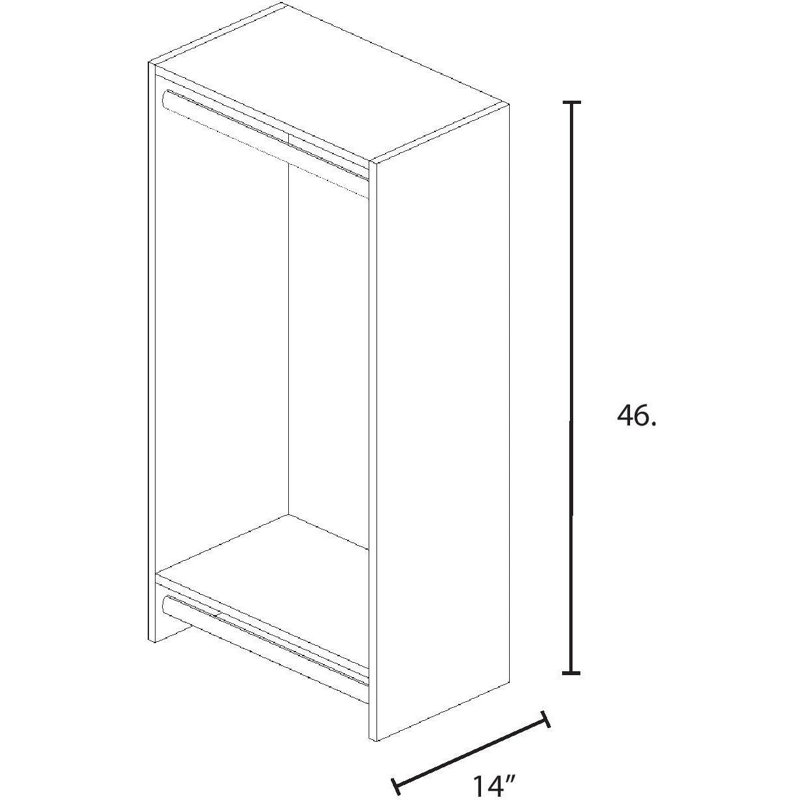 Modular Closets Double Hanging Unit for Walk-in Closet System, 46" H x 28.5" W x 14" D