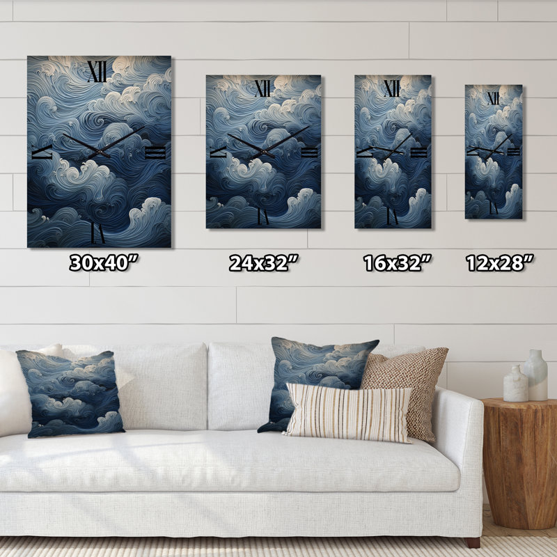 Baldrige - Horloge murale surdimensionnée Coastal Waves, Moyen