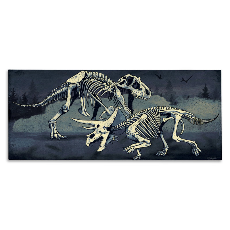  «Dinosaur Skeletons Duo» par Lauren Rader, H 13 po x l 30 po