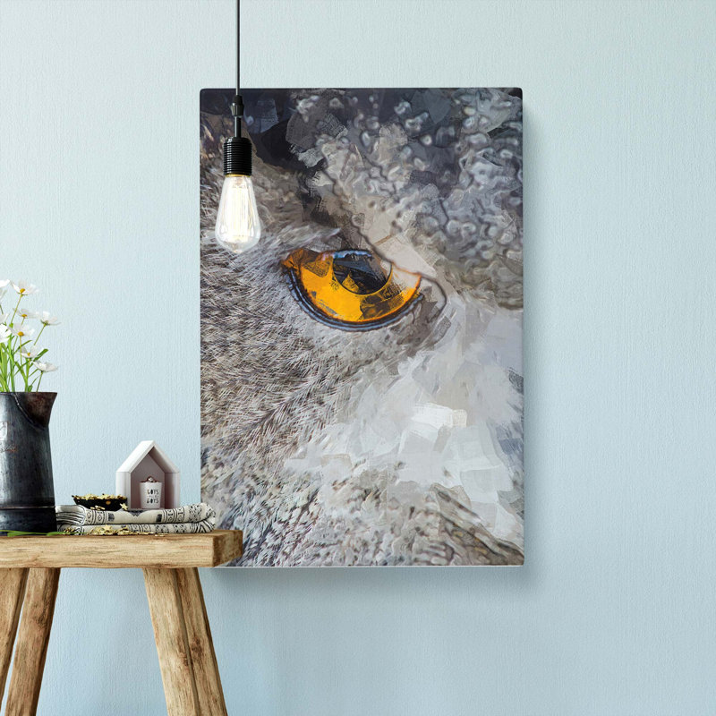 Eye Of An Owl In Abstract - Wrapped Canvas Print, 91cm H x 60cm W x 3cm D