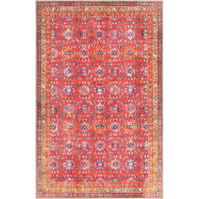 Tapis traditionnel traditionnel Mcclamma de couleur rose