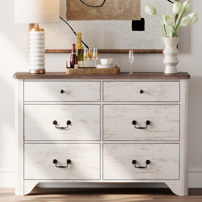 Commode pour enfants 47,2 "Haikey pour chambre d'enfant, commode 6 tiroirs pour chambre à coucher