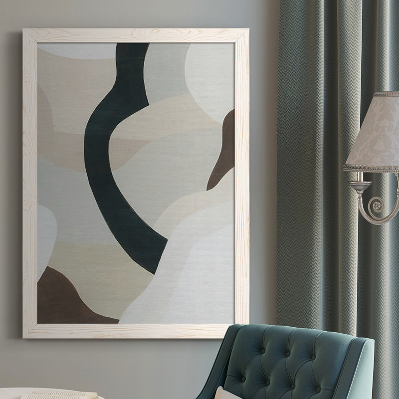 Rheba Shifting Neutrals II, peinture sur toile encadrée, Blanc, H 37,5 po x l 27,5 po x P 1 po