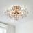 Rosa 6-Light 17.7" Glass Flower Crystal Flush Mount - Glossy Brass