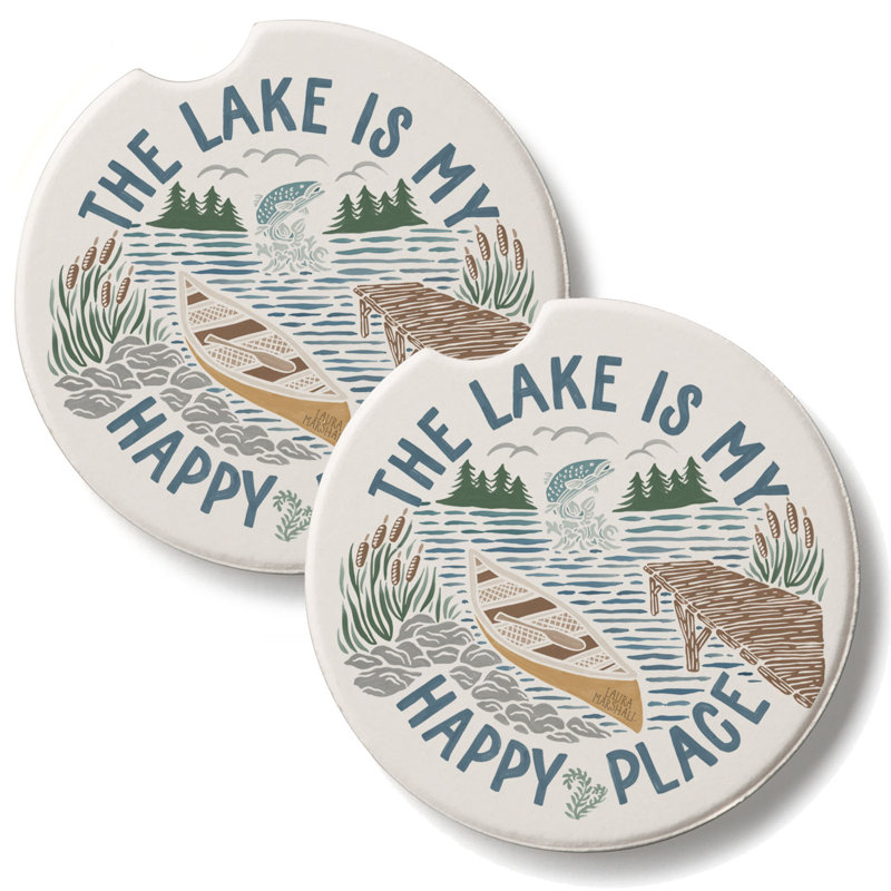 Ensemble de 2 sous-verres en pierre Lakeside Memories