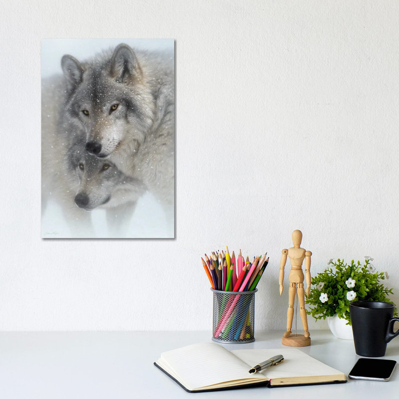 Wild Devotion - Gray Wolves, Canvas, 12" H x 8" W x 0.75" D