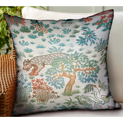 Wild Jungle Animal Print Outdoor Reversible Throw Pillow