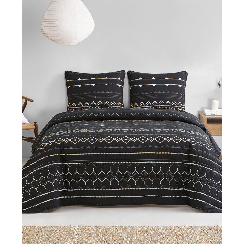 Rooney Modern & Contemporary Percale Quilt, Full/Double Quilt + 2 Full Shams
