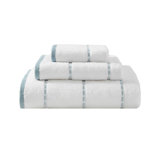 Tommy Bahama Ridley Solid Cotton Blue 3 Piece Towel Set