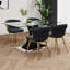 Table de salle à manger en verre de style moderne-455358114