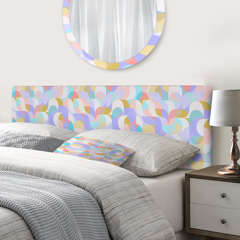 Tête de lit tapissier Girtrue, Grand, Géométrique multicolore