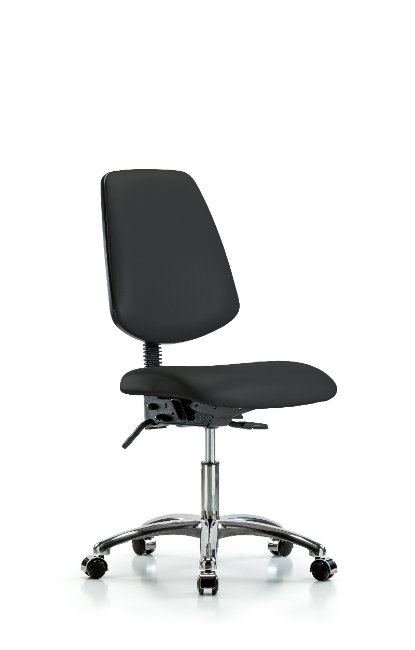 Rebeca Vinyl Task Chair, Black, Glides, Not Included