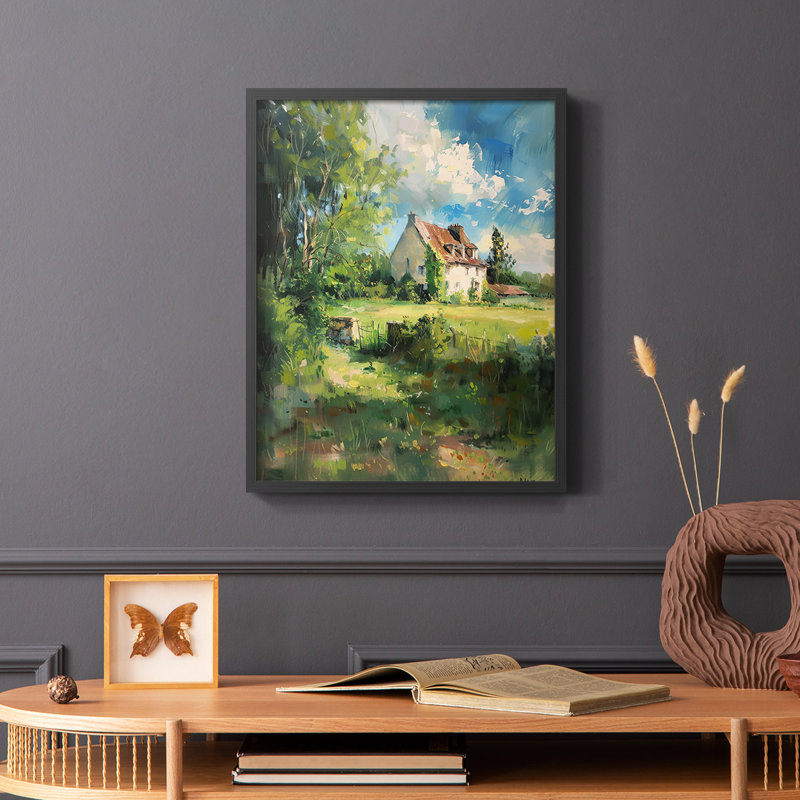 Série LANDSCAPES XCVI - reproduction encadrée de qualité supérieure - prête à être accrochée - aucun clou requis, Noir