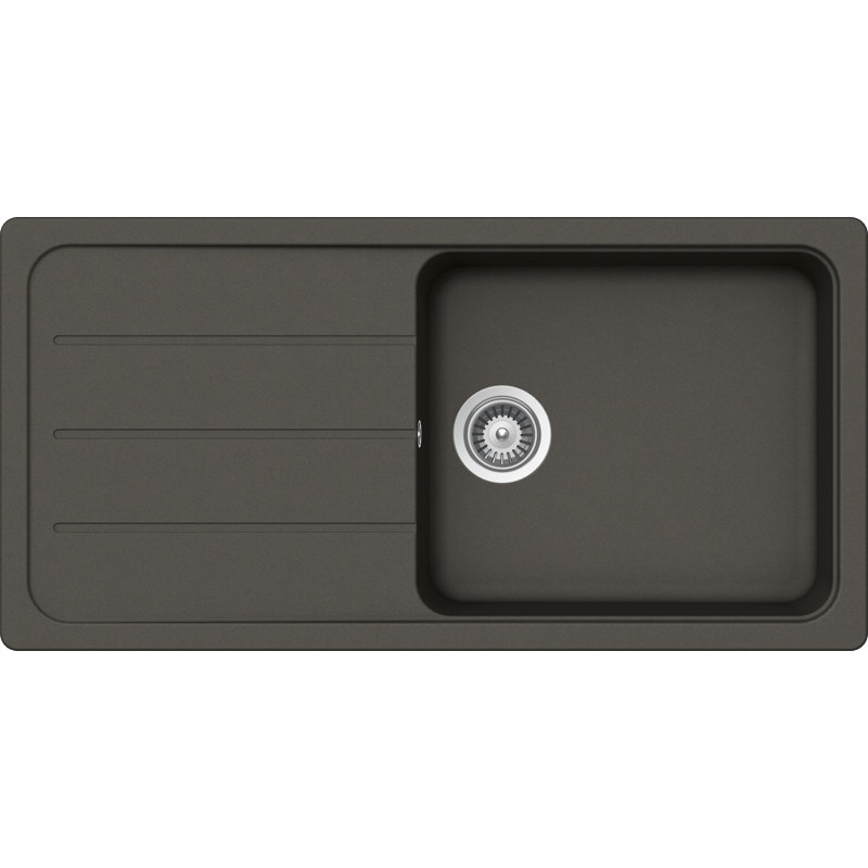 Schock Single Bowl Inset Kitchen Sink, Asphalt