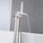 Waterfall Single-handle Freestanding Floor Mount Tub Filler Faucet With Square Hand Held Shower Modern In Brushed Nickel-122513581