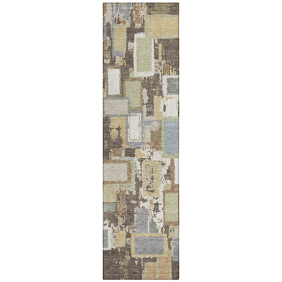 Machine Washable Indoor/Outdoor Boruta ACN2246 Geometric Rug