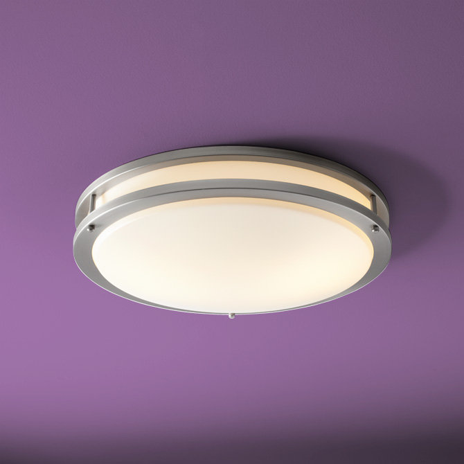 Plafonnier encastré 2 lumières Oracle, Nickel satiné