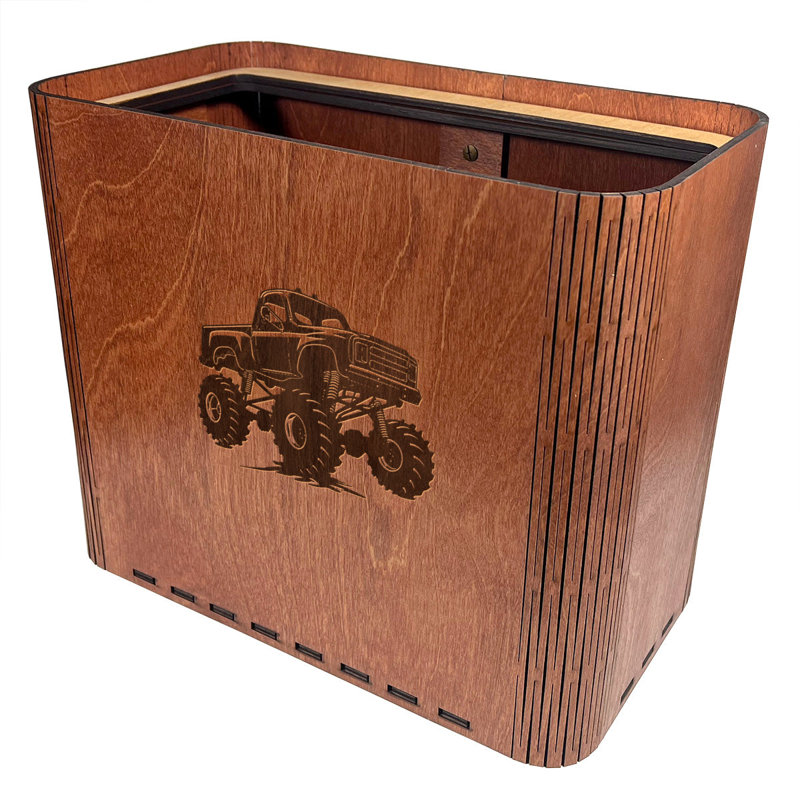 Poubelle mince - Monster Truck - Poubelle en bois pour chambre