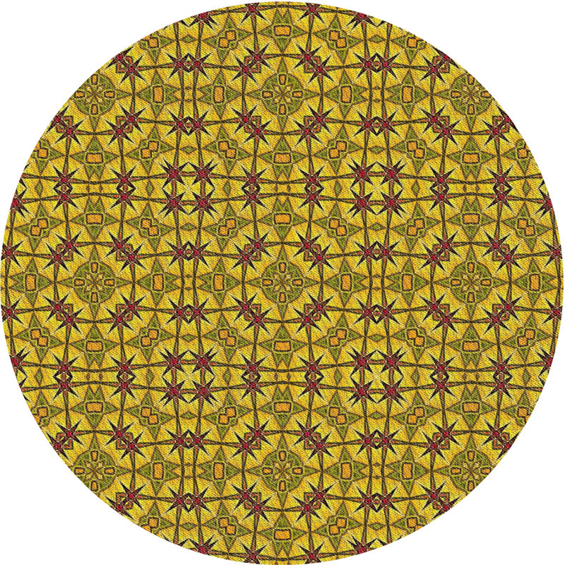Tapis de zone verte à motif Drumrankin, Rond 4 pi