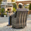 Ensemble de chaises de patio de luxe - Ensemble de 2 chaises de patio en osier toutes saisons et chaise berçante pivotante à dossier haut pour terrasse et osier gris près de la piscine-92686709-92686710