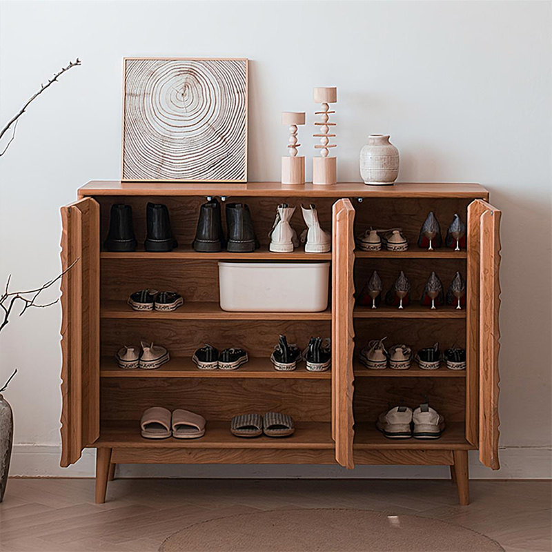 Rangement pour chaussures en bois de cerisier