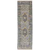 Fillmore Transitional Medallion, Blue/Gray, 2'-6" X 8' Runner